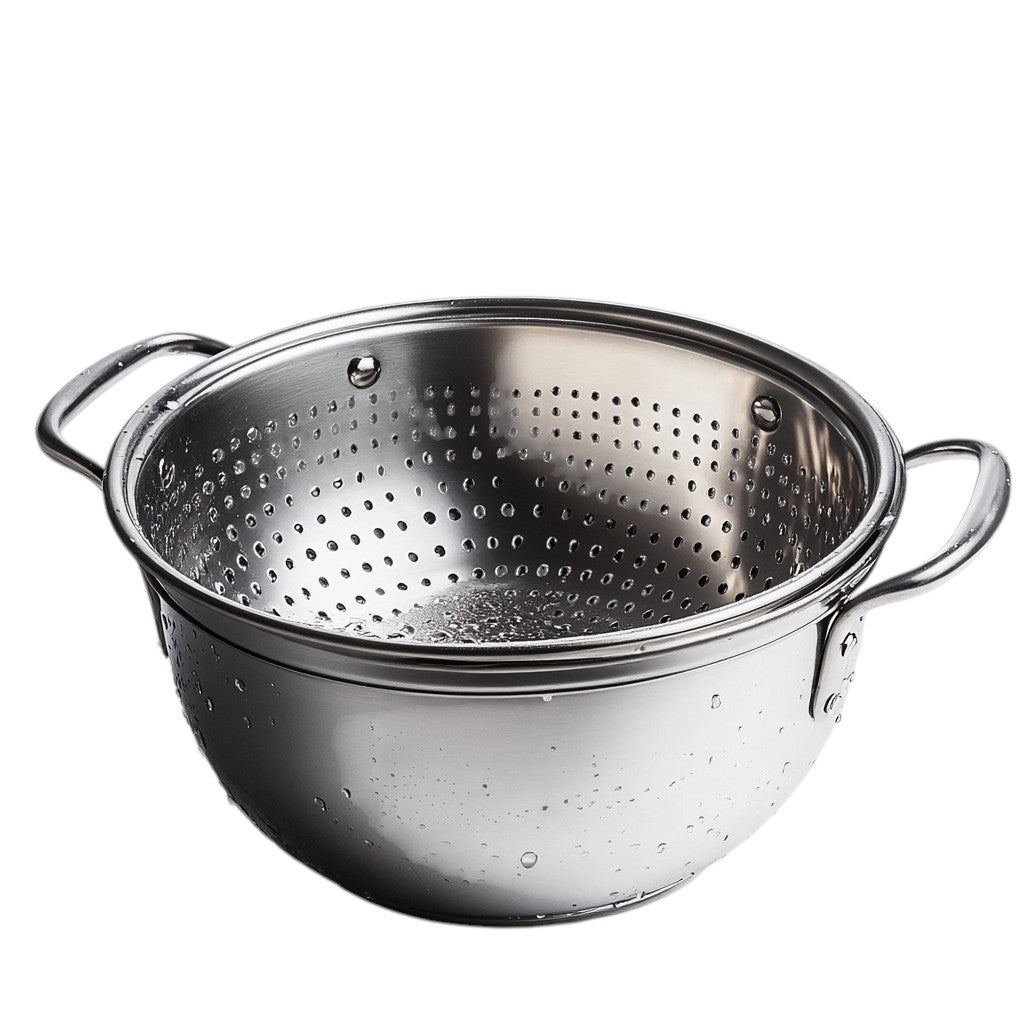 Wact 2-Piece Stainless Steel Colander and Mixing Bowl Set, Micro-Perforated Kitchen Strainer