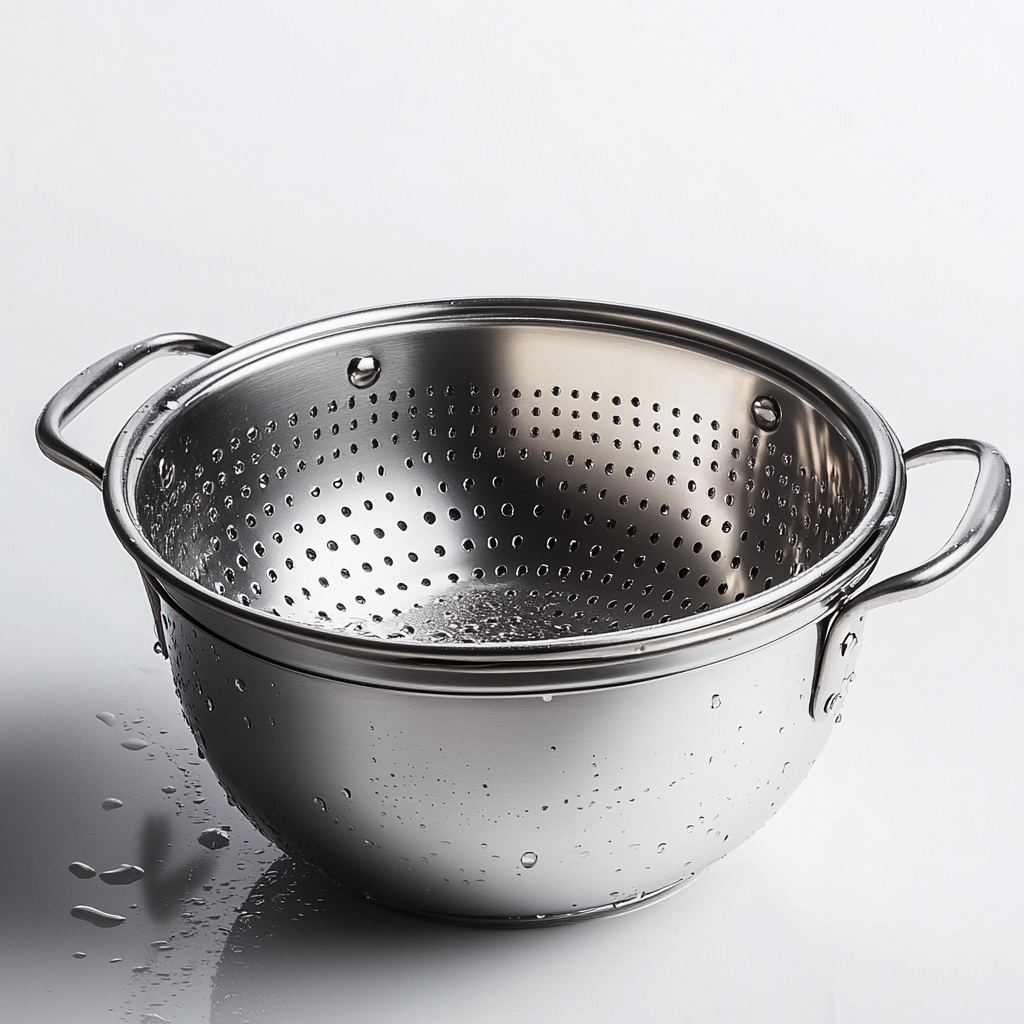 Wact 2-Piece Stainless Steel Colander and Mixing Bowl Set, Micro-Perforated Kitchen Strainer