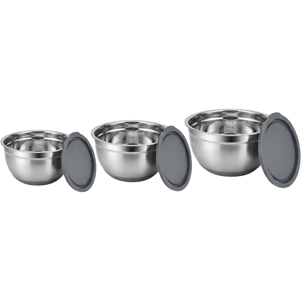 Wact Stainless Steel Mixing Bowls Set of 3 with Lids 1.5 3 and 5 qt - Product view