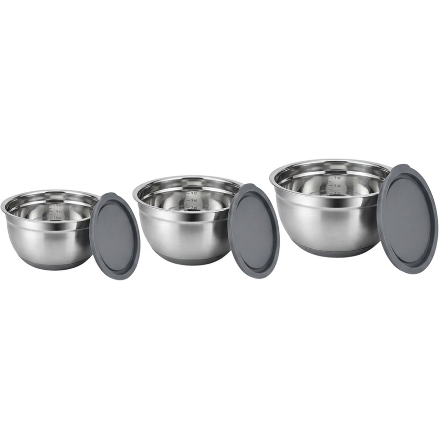 Wact Stainless Steel Mixing Bowls Set of 3 with Lids 1.5 3 and 5 qt